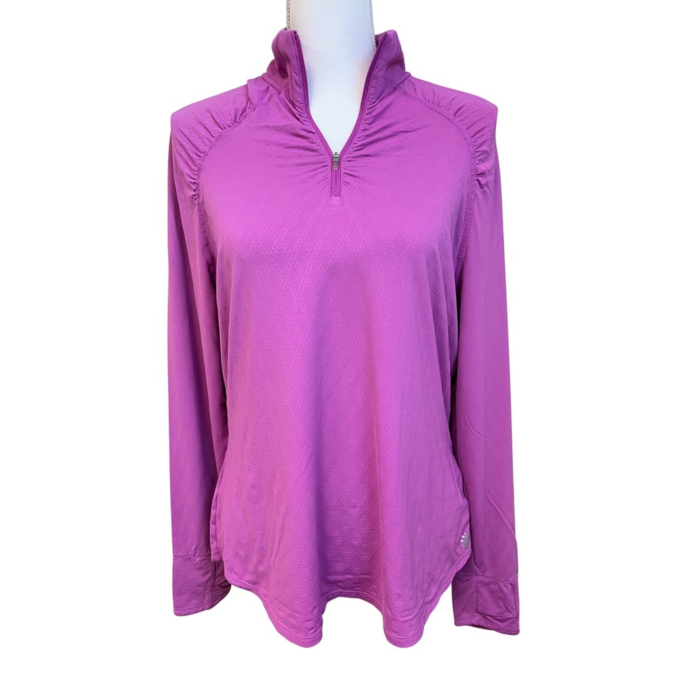 COOLIBAR Arabella 1/4 Zip Shirt L  UPF 50+ Sun Protection Pool Beach Vacation